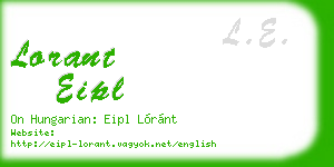 lorant eipl business card